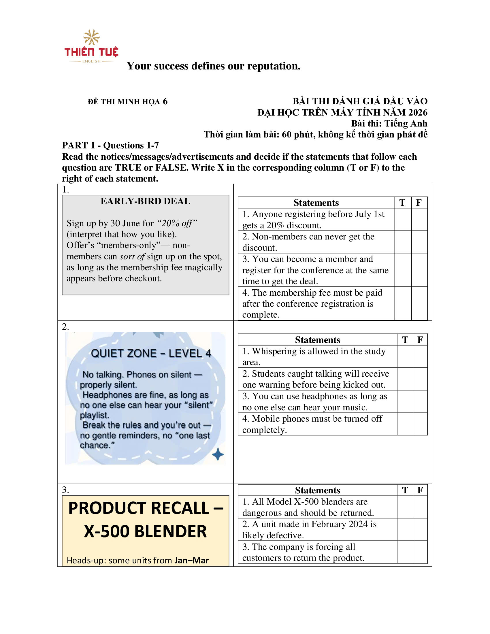 Đề luyện thi Vsat mới nhất 2026