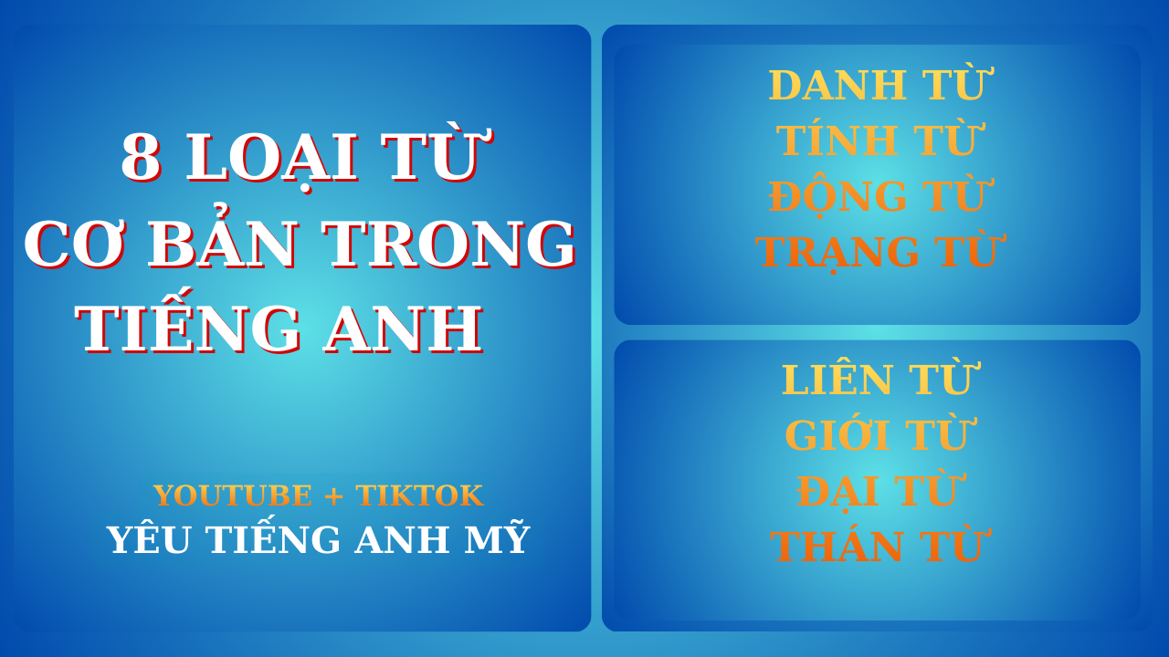 8 LOẠI TỪ TRONG TIẾNG ANH